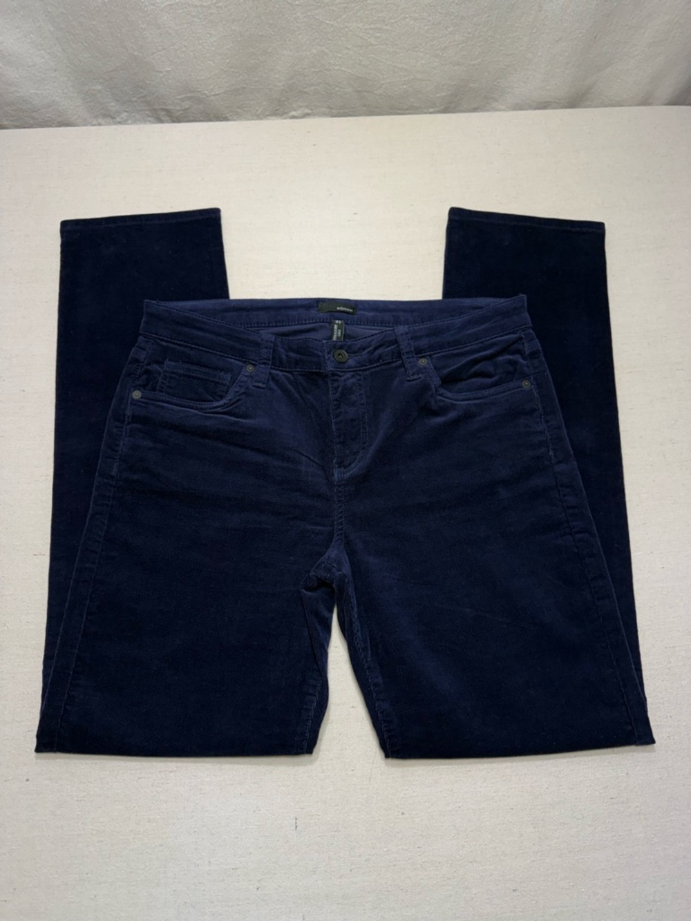 edyson - Straight Leg Women's Navy Corduroy Jeans - Size 31